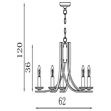 Searchlight - ASCONA Chain-Hung Chandelier 5xE14/60W/230V
