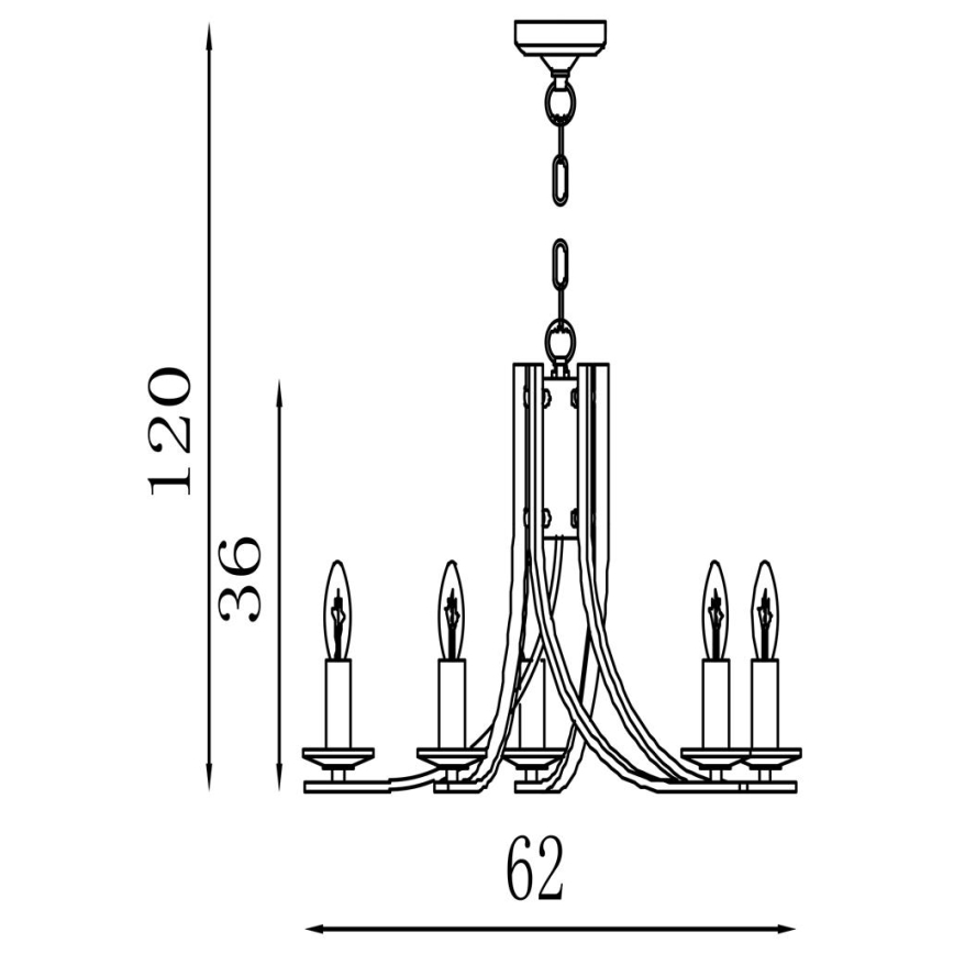 Searchlight - ASCONA Chain-Hung Chandelier 5xE14/60W/230V