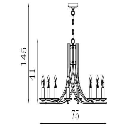 Searchlight - Chain-hung chandelier ASCONA 8xE14/60W/230V