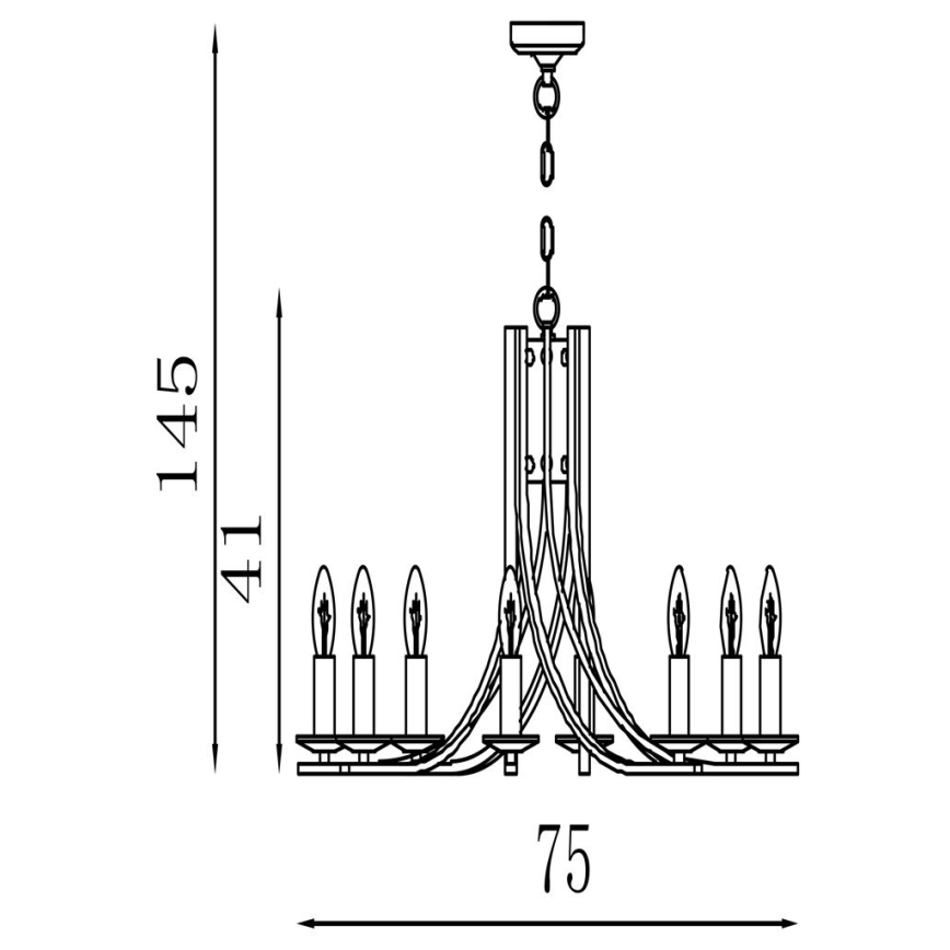 Searchlight - Chain-hung chandelier ASCONA 8xE14/60W/230V