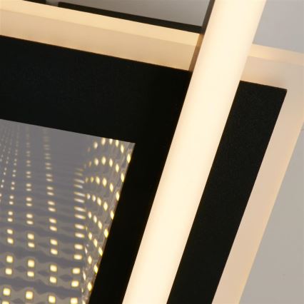 Searchlight - LED Dimmable ceiling light QUADRATE LED/24W/230V 36x36 cm black