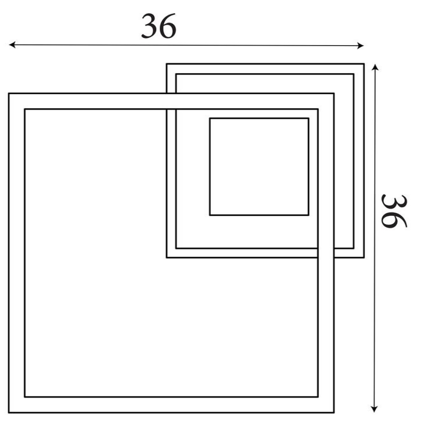 Searchlight - LED Dimmable ceiling light QUADRATE LED/24W/230V 36x36 cm black