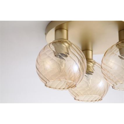 Searchlight - RADIANCE ceiling light 3xE27/60W/230V Ø 37.5 cm gold