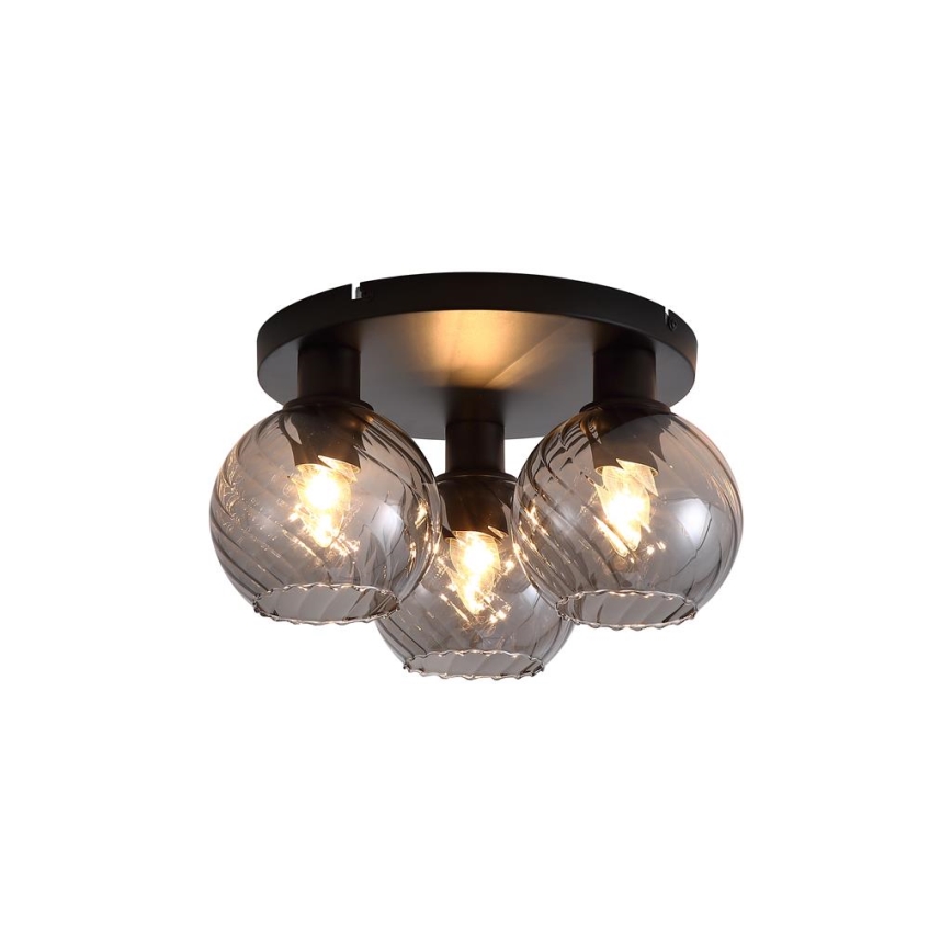 Searchlight - RADIANCE ceiling light 3xE27/60W/230V Ø 37.5 cm black