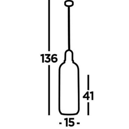 Searchlight - Chandelier on a string PIPETTE 1xE27/60W/230V shiny