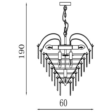 Searchlight - FEATHER chain-hung chandelier 10xE14/60W/230V