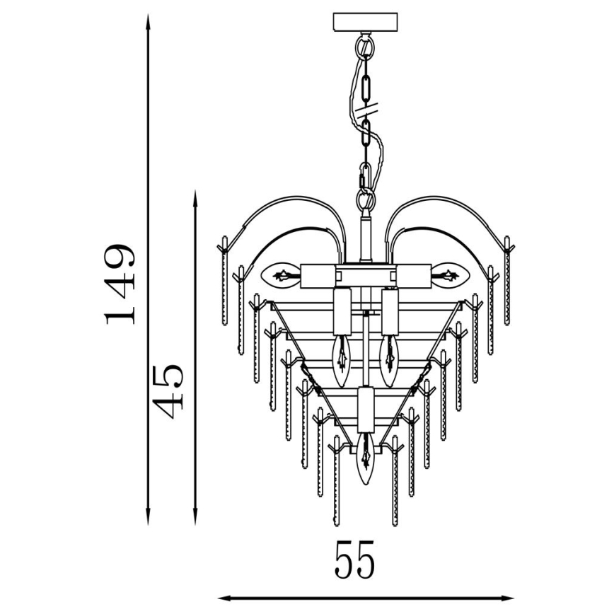 Searchlight - FEATHER Chain-hung Chandelier 6xE14/60W/230V
