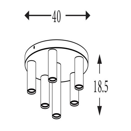 Searchlight - TUBES Ceiling Light 6xGU10/10W/230V Ø 40 cm