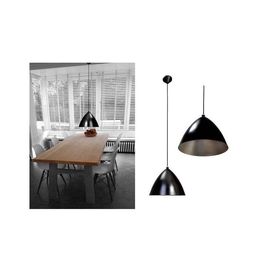 Searchlight  - Chandelier on a string 1xE27/60W/230V black