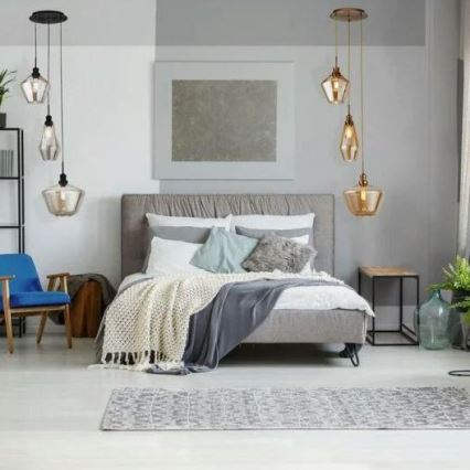 Searchlight - Chandelier on a string MIA 3xE27/60W/230V brass