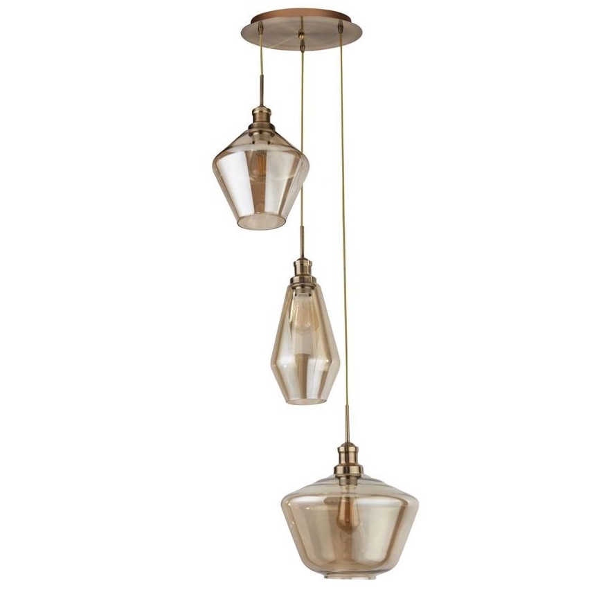 Searchlight - Chandelier on a string MIA 3xE27/60W/230V brass