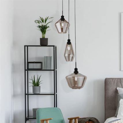 Searchlight - Chandelier on a string MIA 3xE27/60W/230V black