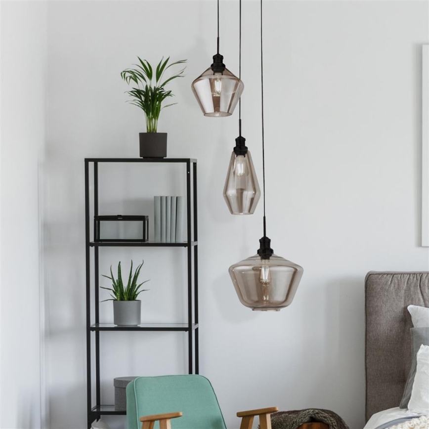 Searchlight - Chandelier on a string MIA 3xE27/60W/230V black