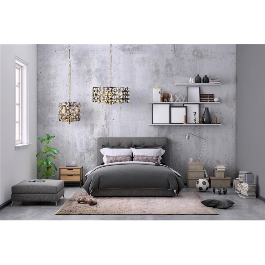 Searchlight - Chandelier on a chain IRIS 5xE14/60W/230V d. 48 cm brass