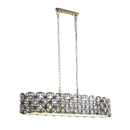 Searchlight - Chandelier on a chain IRIS 6xE14/60W/230V 100x30 cm brass