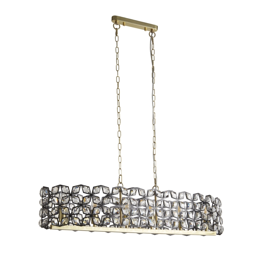Searchlight - Chandelier on a chain IRIS 6xE14/60W/230V 100x30 cm brass