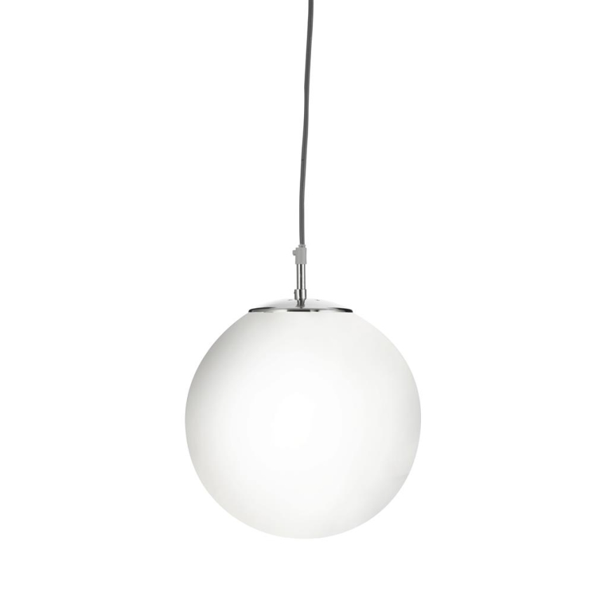 Searchlight - Chandelier on a string ATOM 1xE27/60W/230V white/shiny chrome