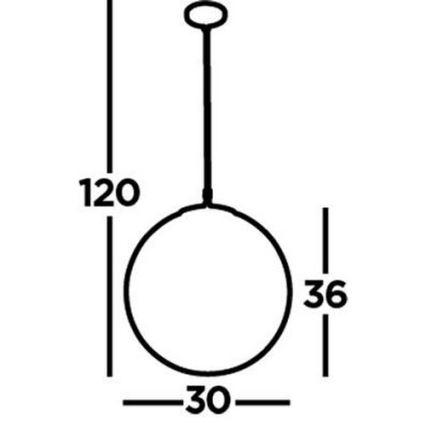 Searchlight - Chandelier on a string ATOM 1xE27/60W/230V white/black