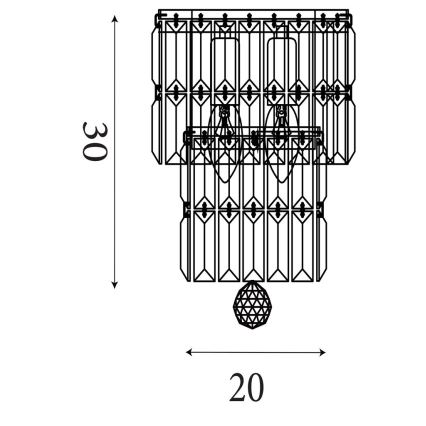 Searchlight - Bathroom wall light EMPIRE 2xE14/7W/230V IP44