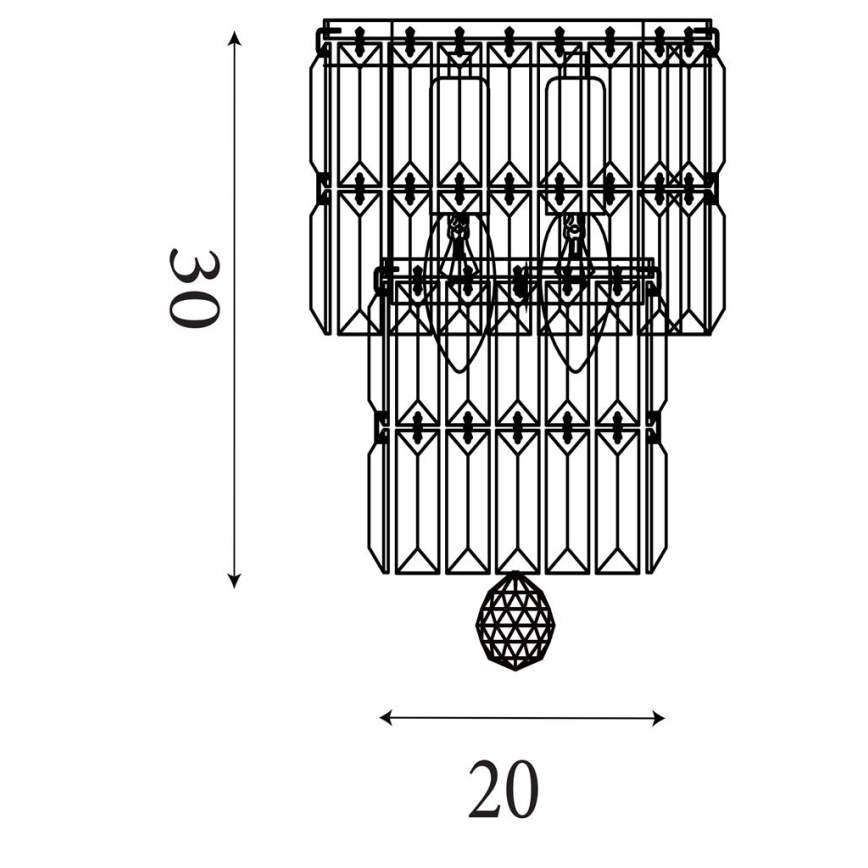 Searchlight - Bathroom wall light EMPIRE 2xE14/7W/230V IP44
