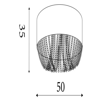 Searchlight - Ceiling light BELLANO 5xG9/7W/230V Ø 50 cm grey