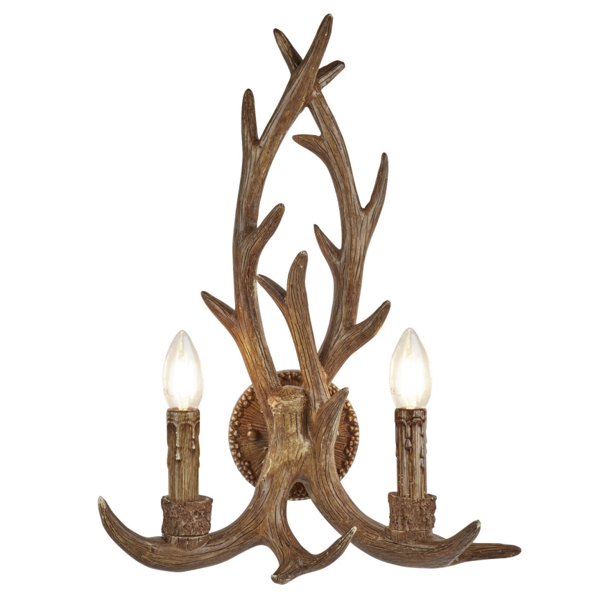 Searchlight - Wall light STAG 2xE14/40W/230V antlers