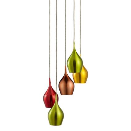 Searchlight - Chandelier on a string VIBRANT 1xE14/60W/230V metallic pink