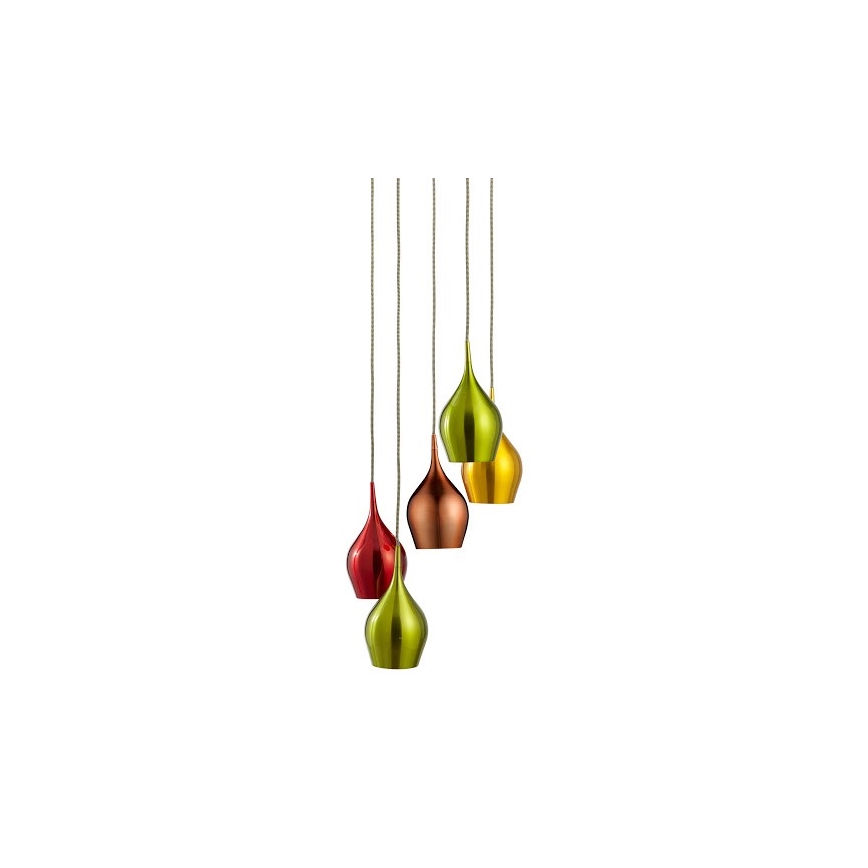 Searchlight - Chandelier on a string VIBRANT 1xE14/60W/230V metallic pink