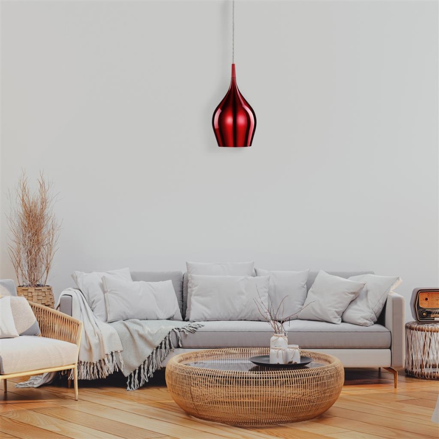 Searchlight - Chandelier on a string VIBRANT 1xE14/60W/230V red