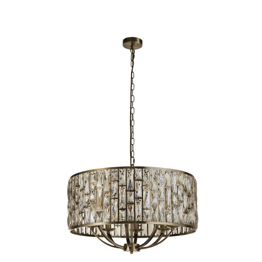 Searchlight - Chandelier on a chain BIJOU 8xE14/60W/230V d. 64 cm brass