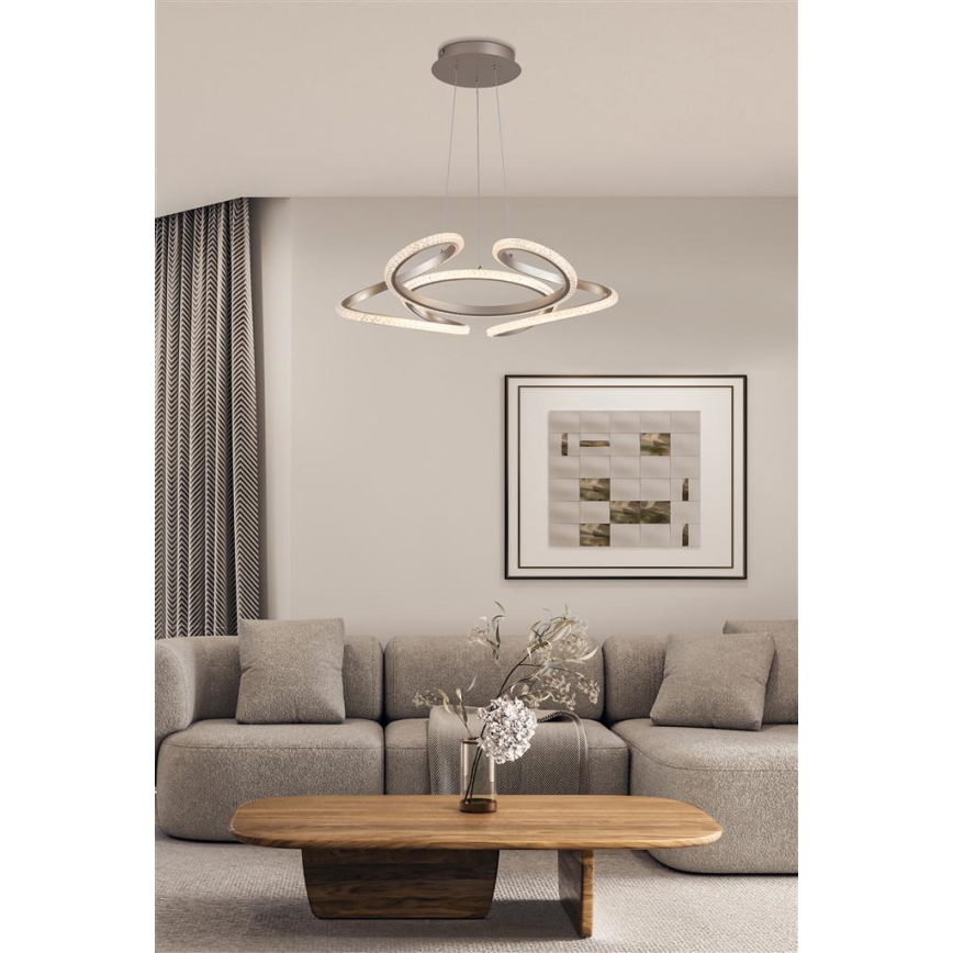 Searchlight - Dimmable LED cable-hung pendant DOODLE LED/40W/230V brass
