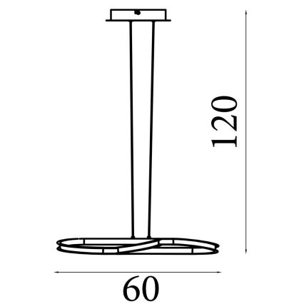 Searchlight - Dimmable LED cable-hung pendant DOODLE LED/40W/230V brass