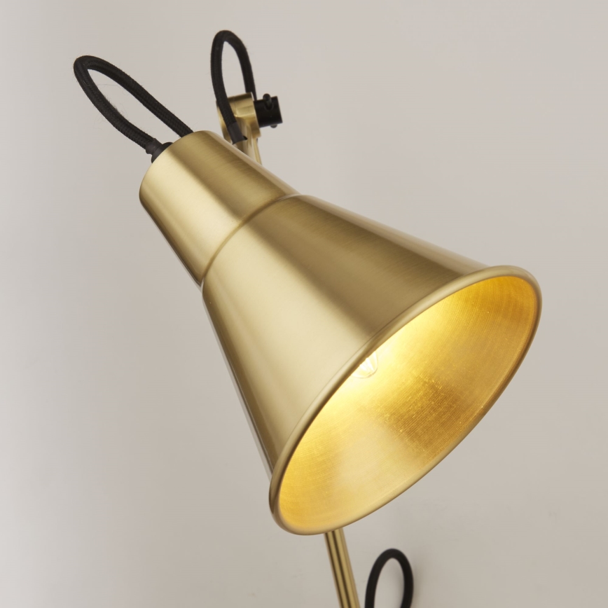 Searchlight - Dimmable wall lamp SWING ARM 1xE27/20W/230V brass