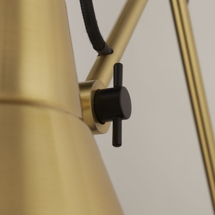 Searchlight - Dimmable wall lamp SWING ARM 1xE27/20W/230V brass