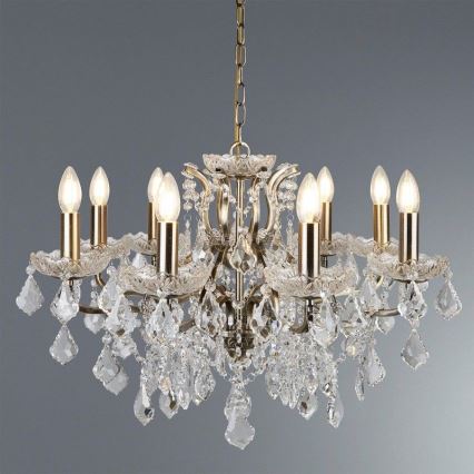 Searchlight - Crystal chandelier on a chain PARIS 8xE14/40W/230V