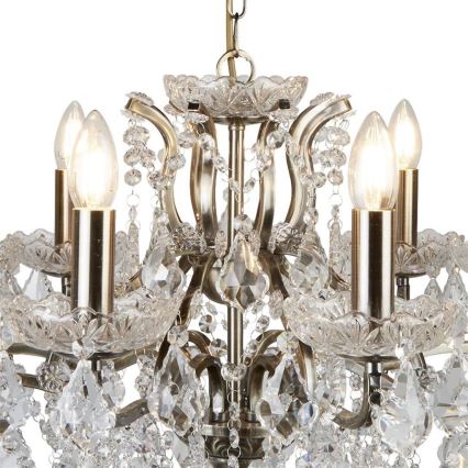 Searchlight - Crystal chandelier on a chain PARIS 8xE14/40W/230V