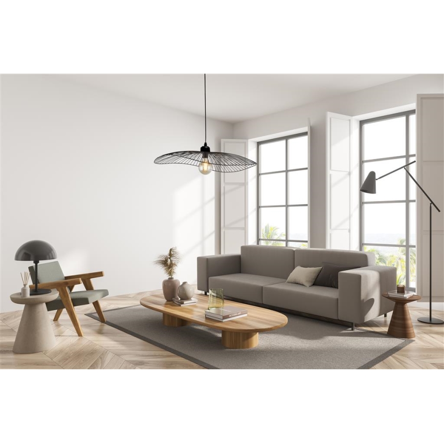 Searchlight - Chandelier on a string WAVE 1xE27/60W/230V black