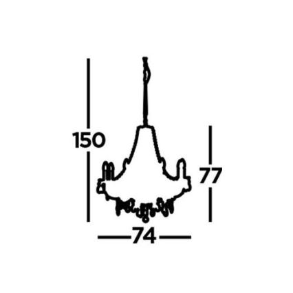 Searchlight - Chandelier on a chain MARIE THERESE 8xE14/40W/230V