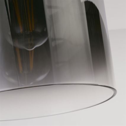 Searchlight - SWEDEN Ceiling Light 1xE27/60W/230V Ø 22 cm Black/Smoked