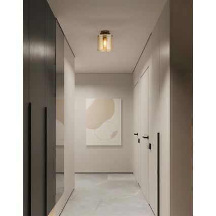 Searchlight - SWEDEN ceiling light 1xE27/60W/230V Ø 22 cm brown/smoky
