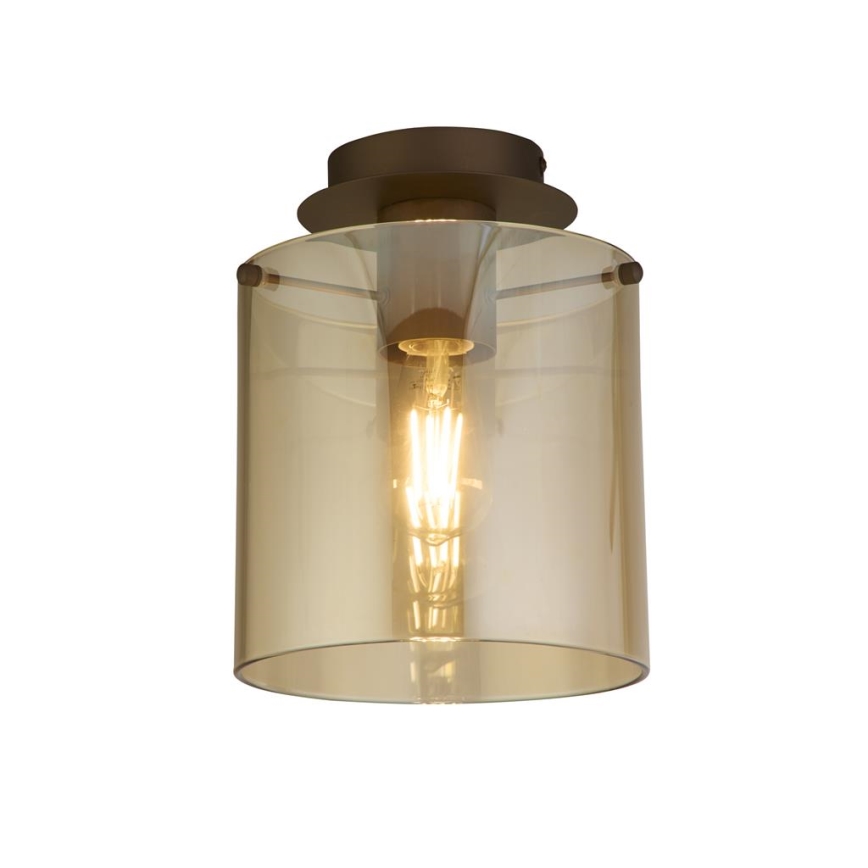 Searchlight - SWEDEN ceiling light 1xE27/60W/230V Ø 22 cm brown/smoky