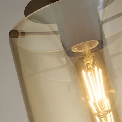 Searchlight - SWEDEN ceiling light 1xE27/60W/230V Ø 22 cm brown/smoky