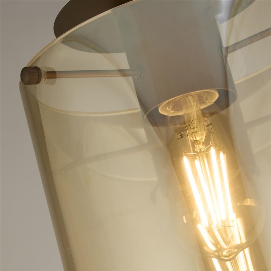Searchlight - SWEDEN ceiling light 1xE27/60W/230V Ø 22 cm brown/smoky