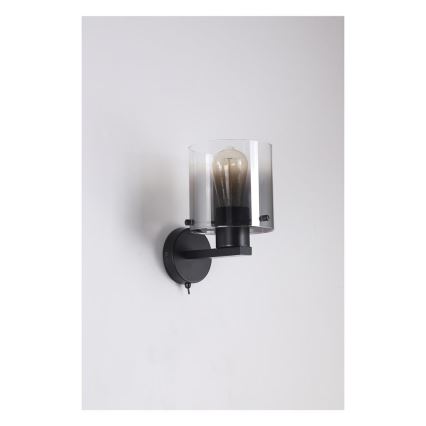 Searchlight - Wall Light SWEDEN 1xE27/60W/230V Black/Smoked