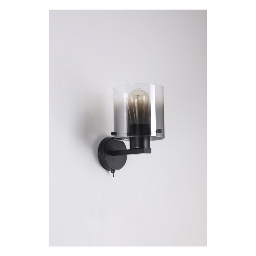 Searchlight - Wall Light SWEDEN 1xE27/60W/230V Black/Smoked