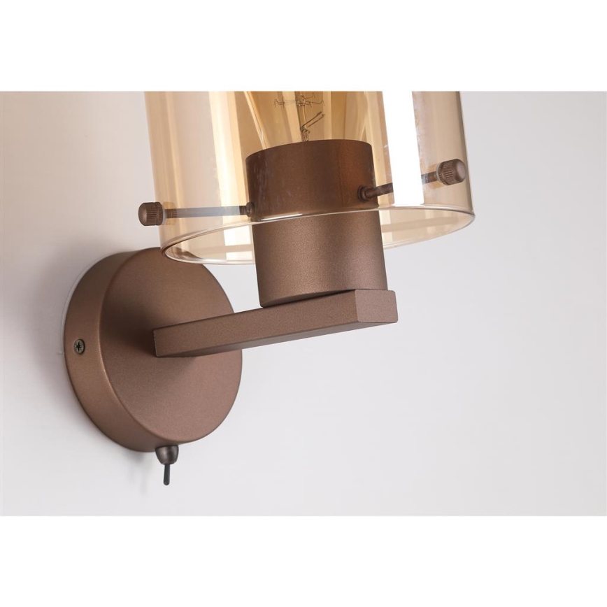 Searchlight - SWEDEN Wall Light 1xE27/60W/230V Brown/Smoked
