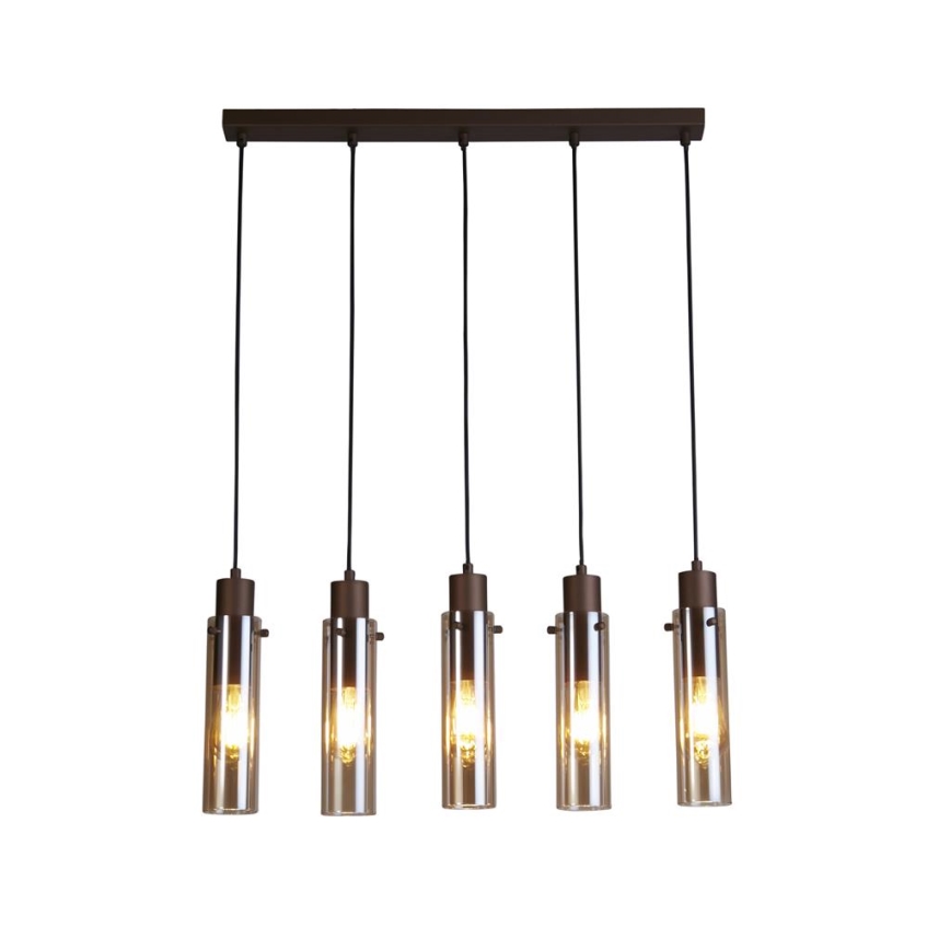 Searchlight - SWEDEN cable pendant 5xE27/60W/230V brown/smoked
