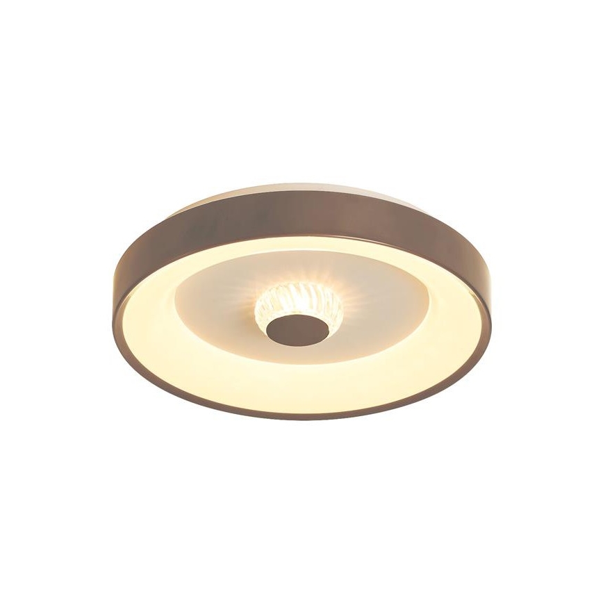 Searchlight - POLKA LED Dimmable Ceiling Light, 24W/230V + 6W LED, Ø 38.5 cm, Brown