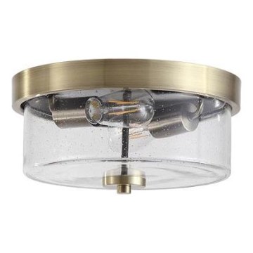 Searchlight - Bathroom ceiling light PRESTON 2xE27/60W/230V IP44 Ø 33 cm brass