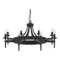 Searchlight - CARTWHEEL Chain-Hung Chandelier 8xE14/60W/230V, Black